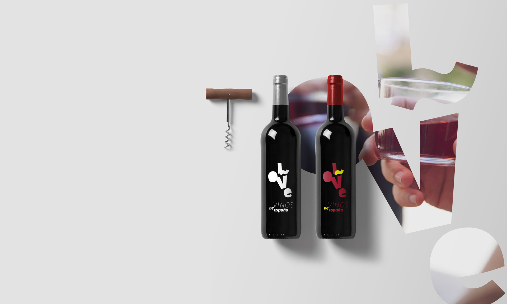 aplicación logotipo Oive sobre botellas